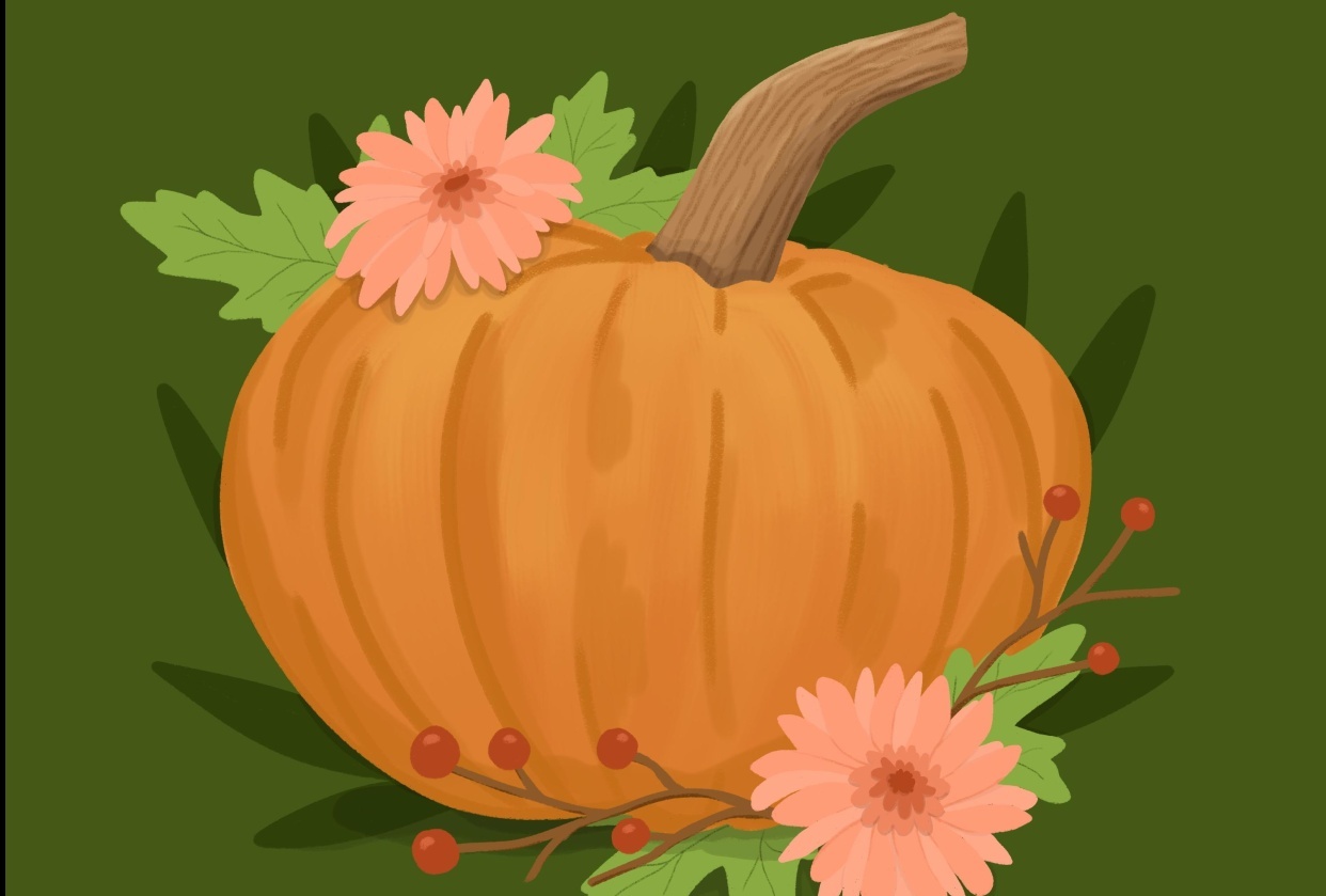 Pumpkin Florals - student project