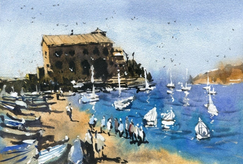 Paint a Coastal Landscape in Two Simple Steps
