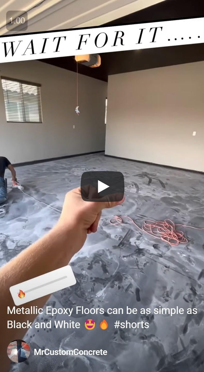 Metallic Epoxy Floors can be as simple as Black and White - student project