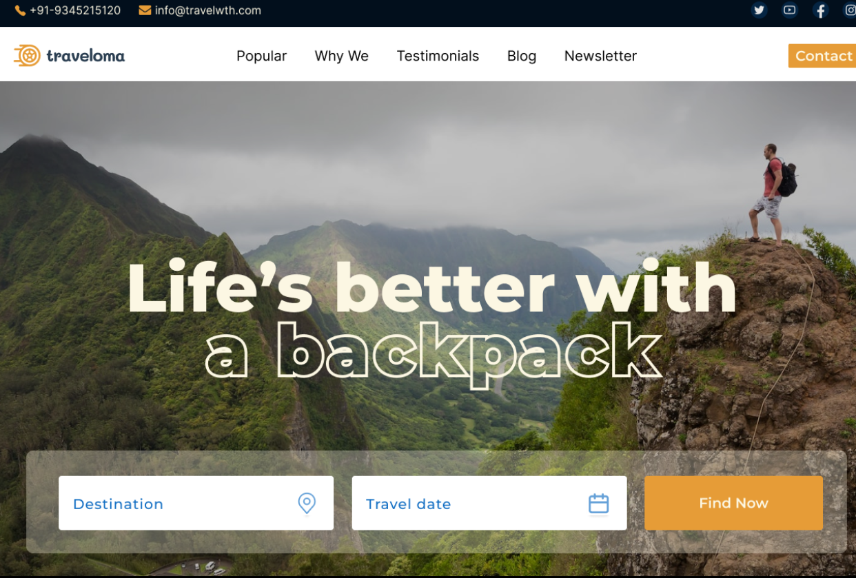 Travel Website - student project