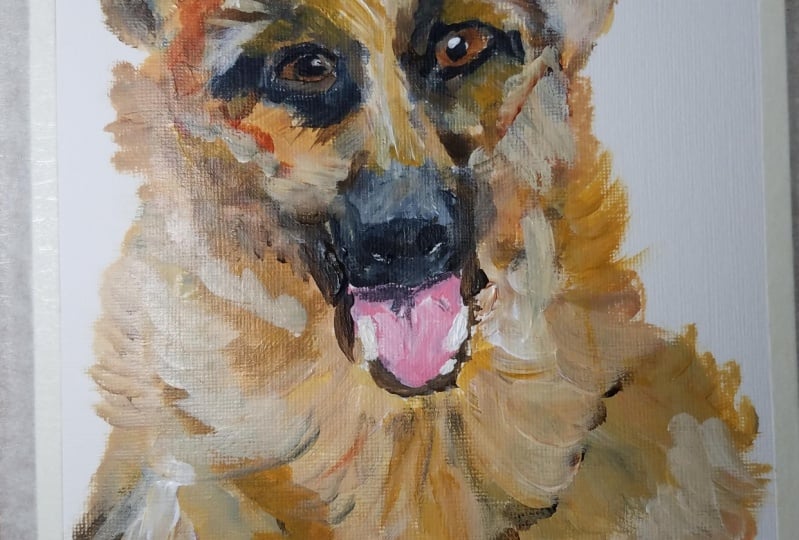 Whimsical dog Gus