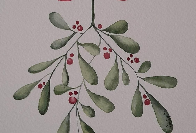 Mistletoe and candy canes