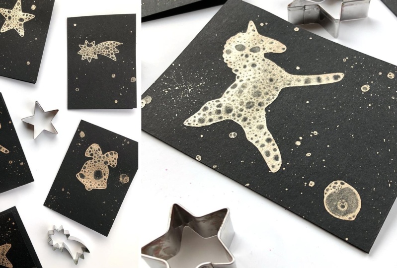 Christmas Cards with Bubble Art