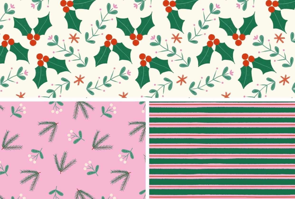 Christmas Mini Pattern Collection in Procreate - student project