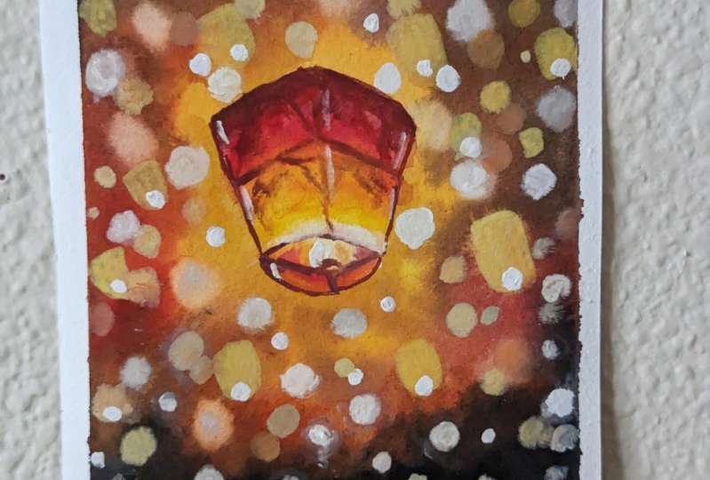 Learn to paint a Festive Lantern using Watercolors