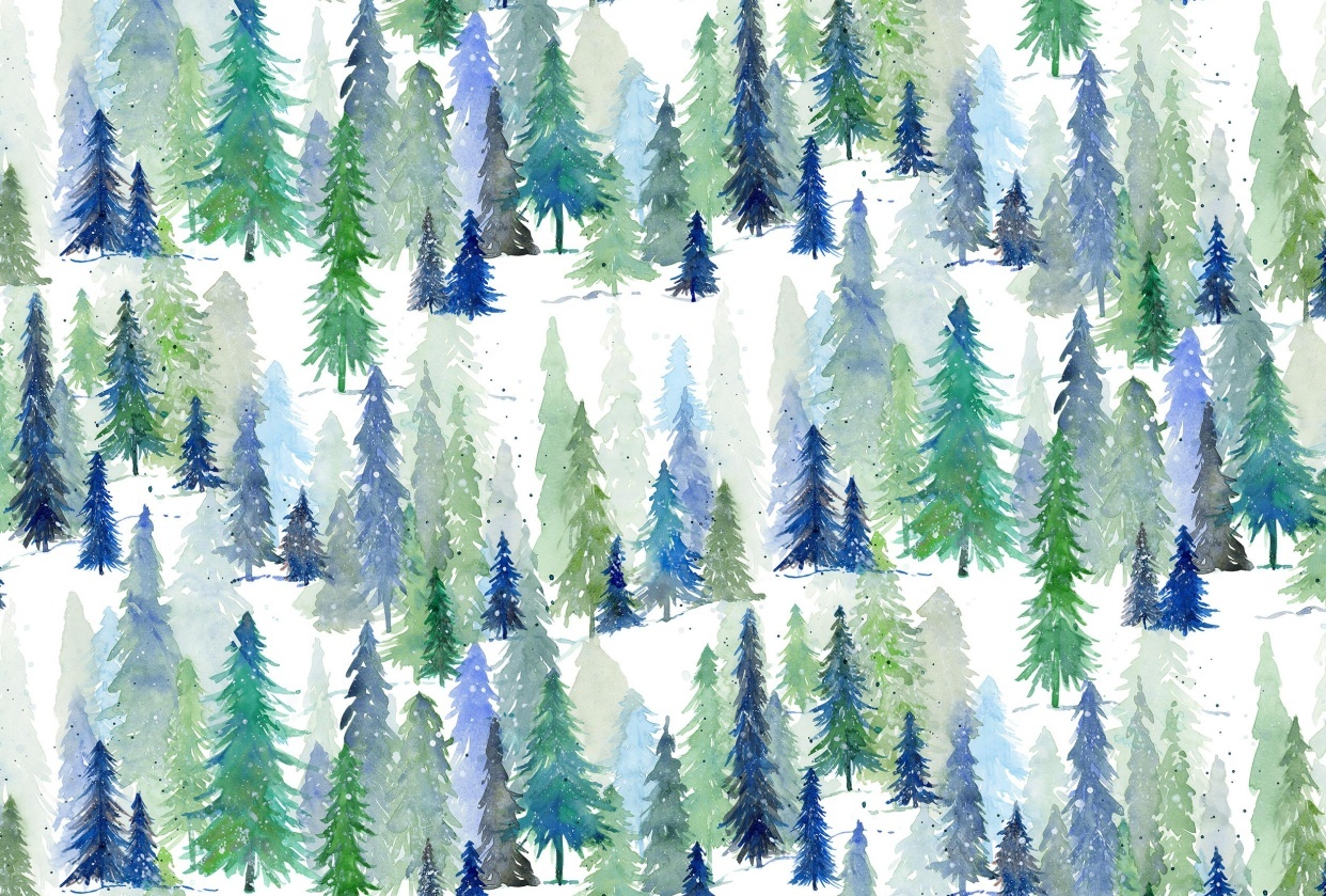 Winter Woods Watercolor Repeat - student project