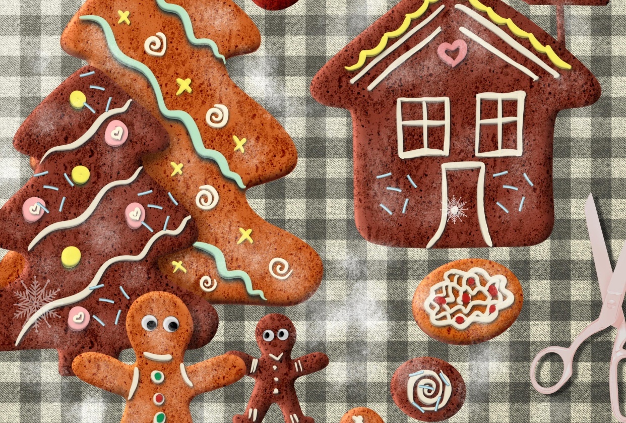 Gingerbread in Procreate - student project