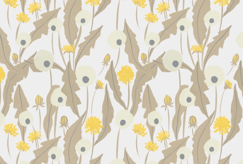 Dandelion Pattern on mockup