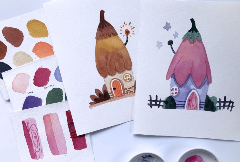 Fairy House in Watercolors