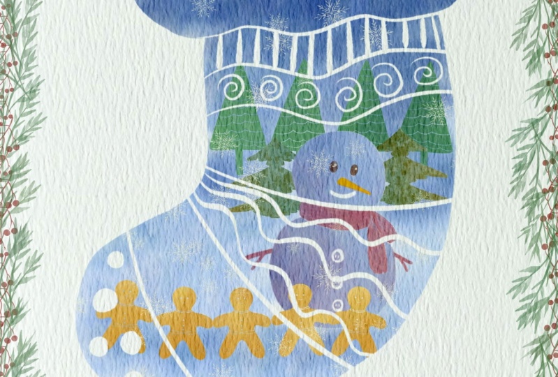 Creating Watercolor Christmas card