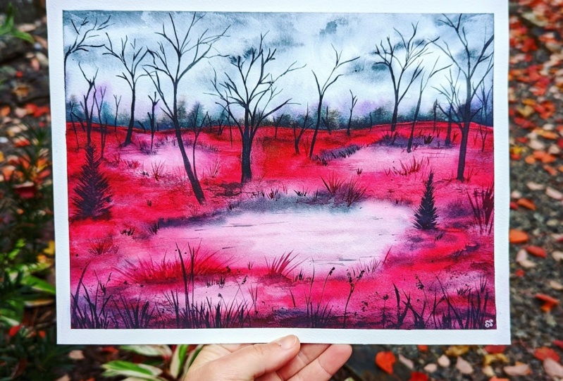 Dreamy Red Landscape