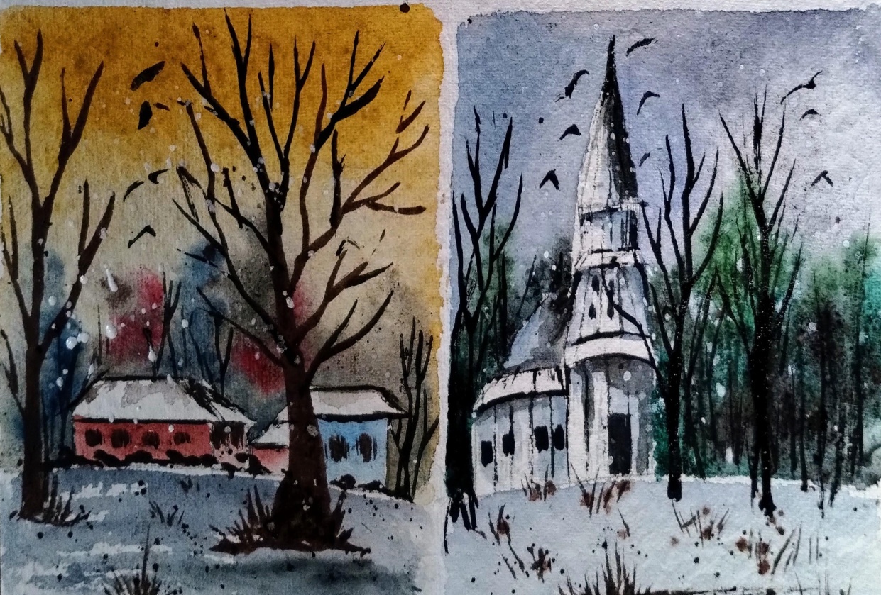 Expressive winter landscape with Shanan - student project