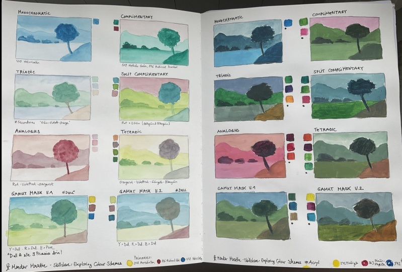 Colour Schemes #Watercolour #Acryl