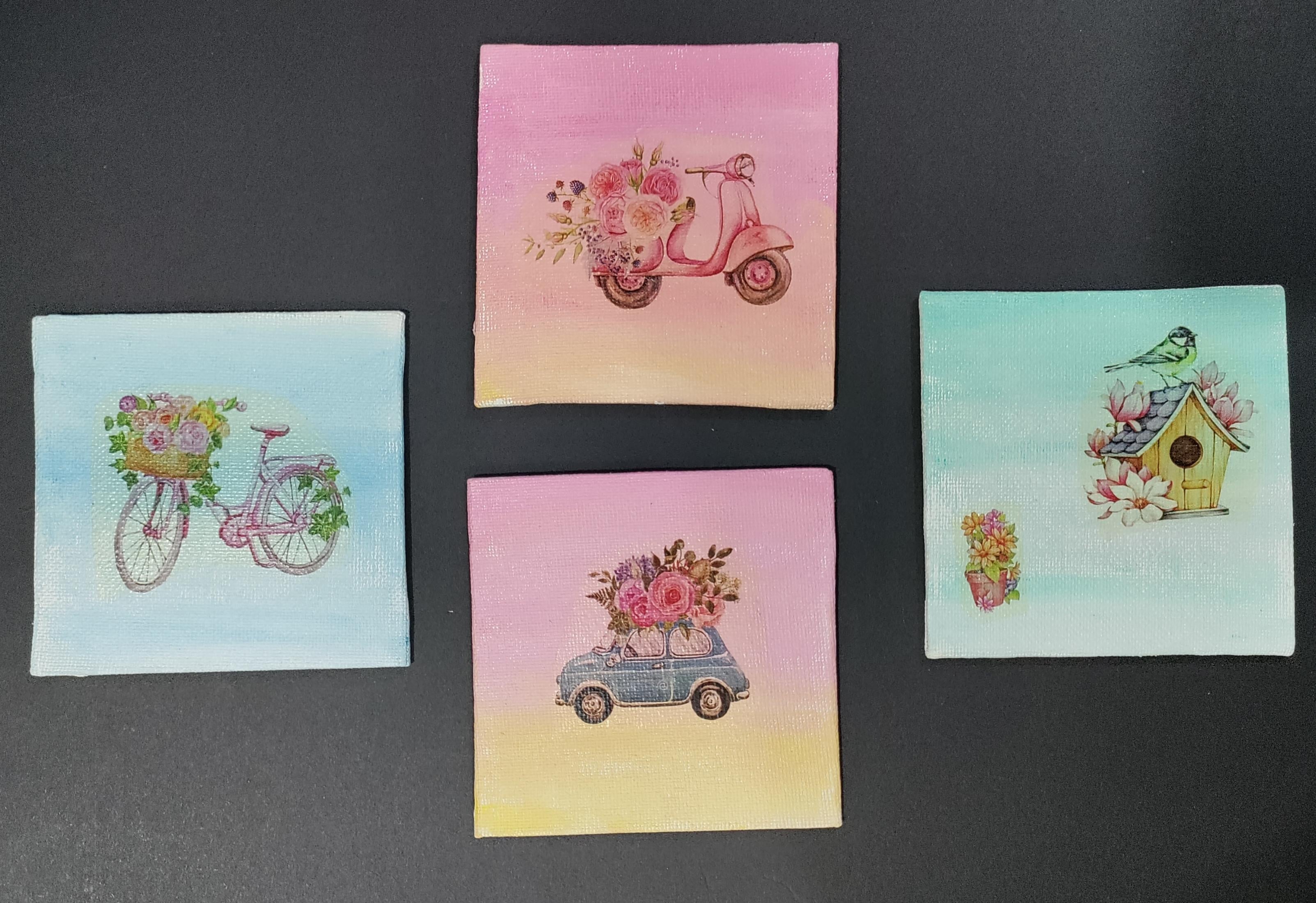 Mini canvas using deco transfer sheets - student project