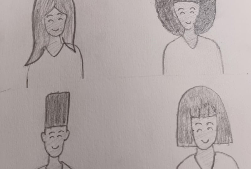I drew 4 hairstyles!