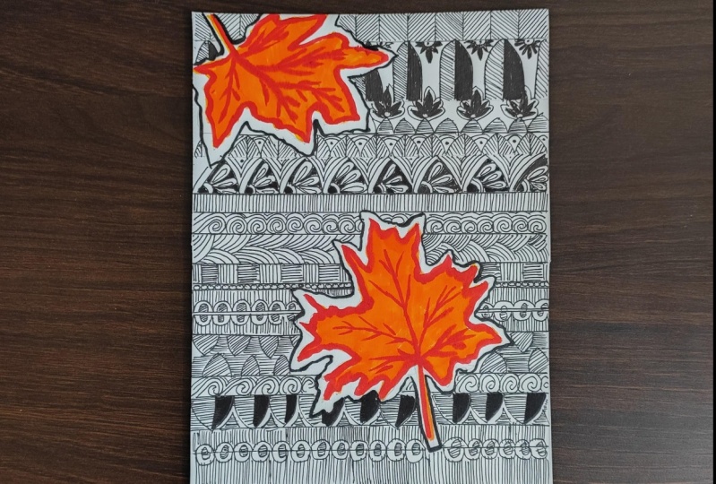 Creative Doodling, Zentangles & Painting Fun! Learn to paint Realistic Autumn Le