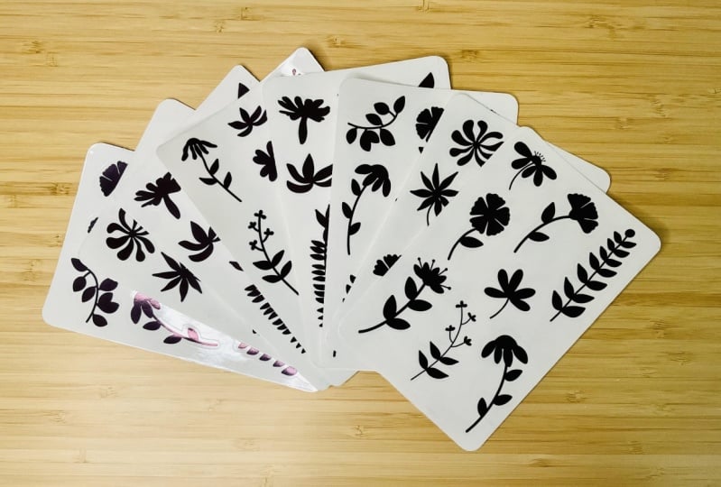 Transparent floral stickers