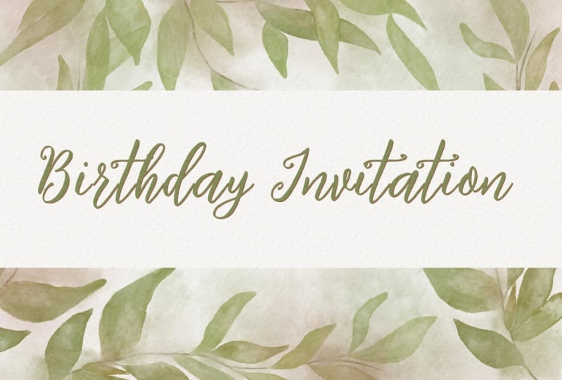 Watercolor Birthday Invitation