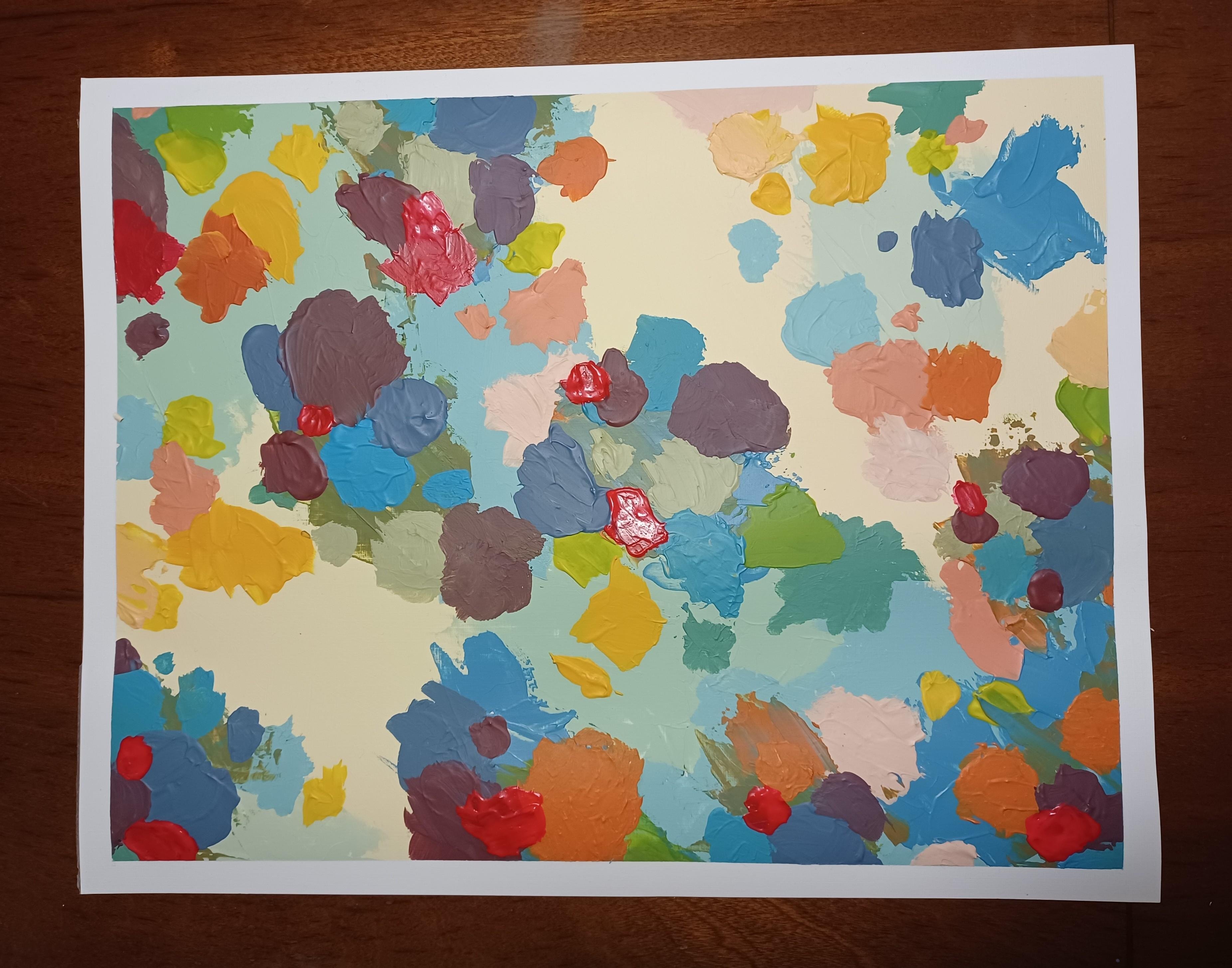 Painting with Freedom: Acrylic Abstract paintings and Vibrant Colors - student project
