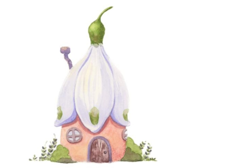 Snowbell fairy house