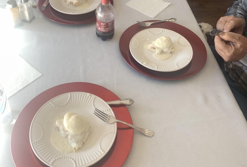 Eggs Benedict-ish with holiday leftovers