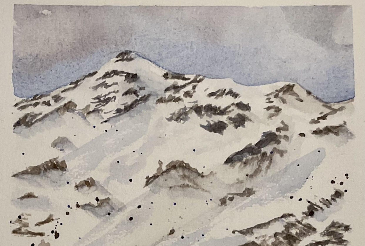 Watercolour Mountains - student project