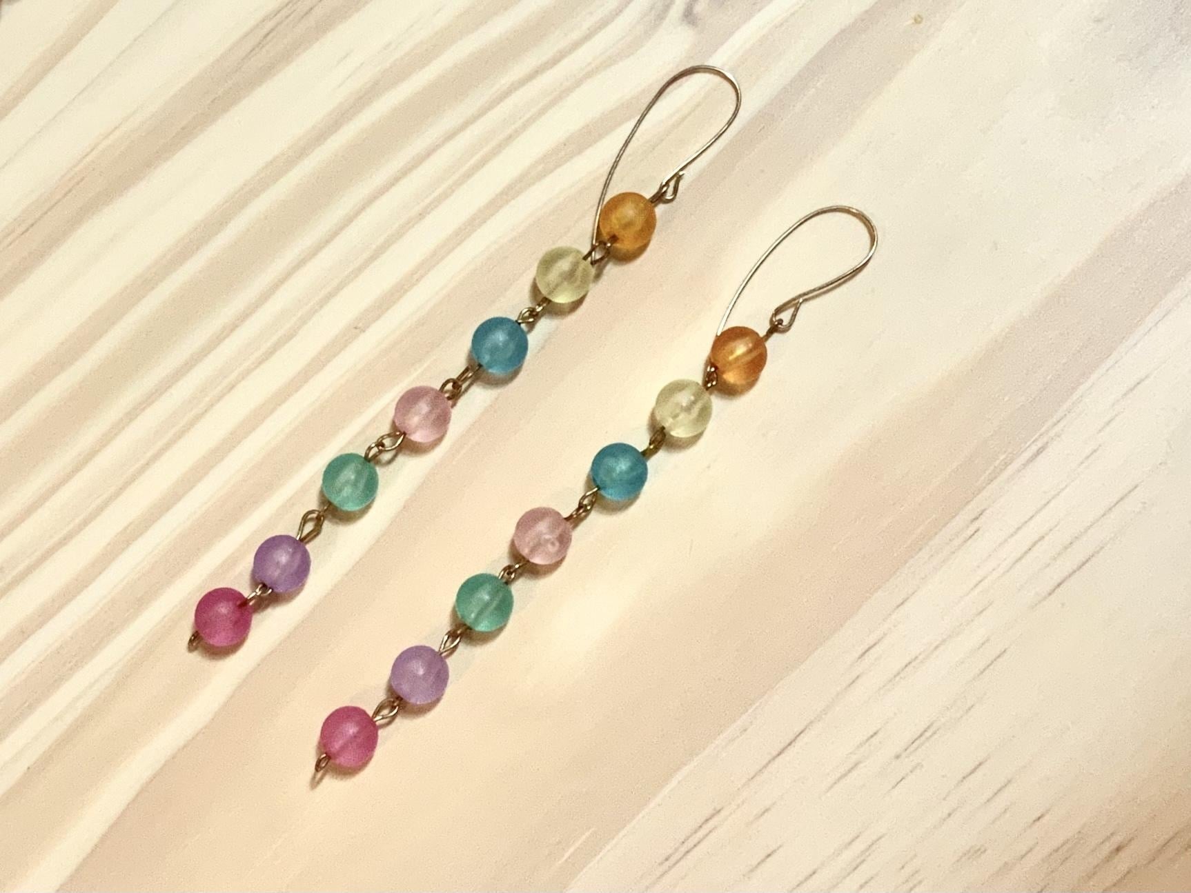 Colourful earrings - student project