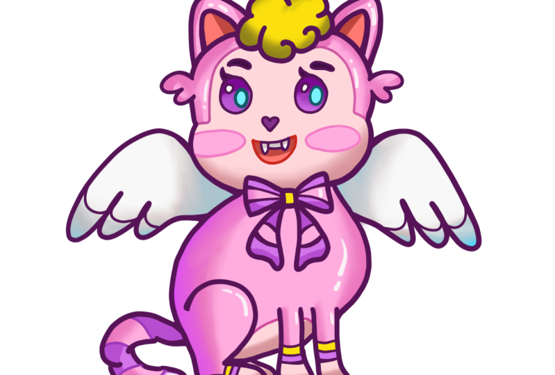 Flying kitty sticker