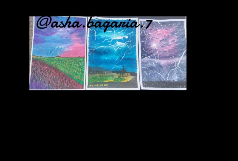 Thunderstorm and lightning landscape