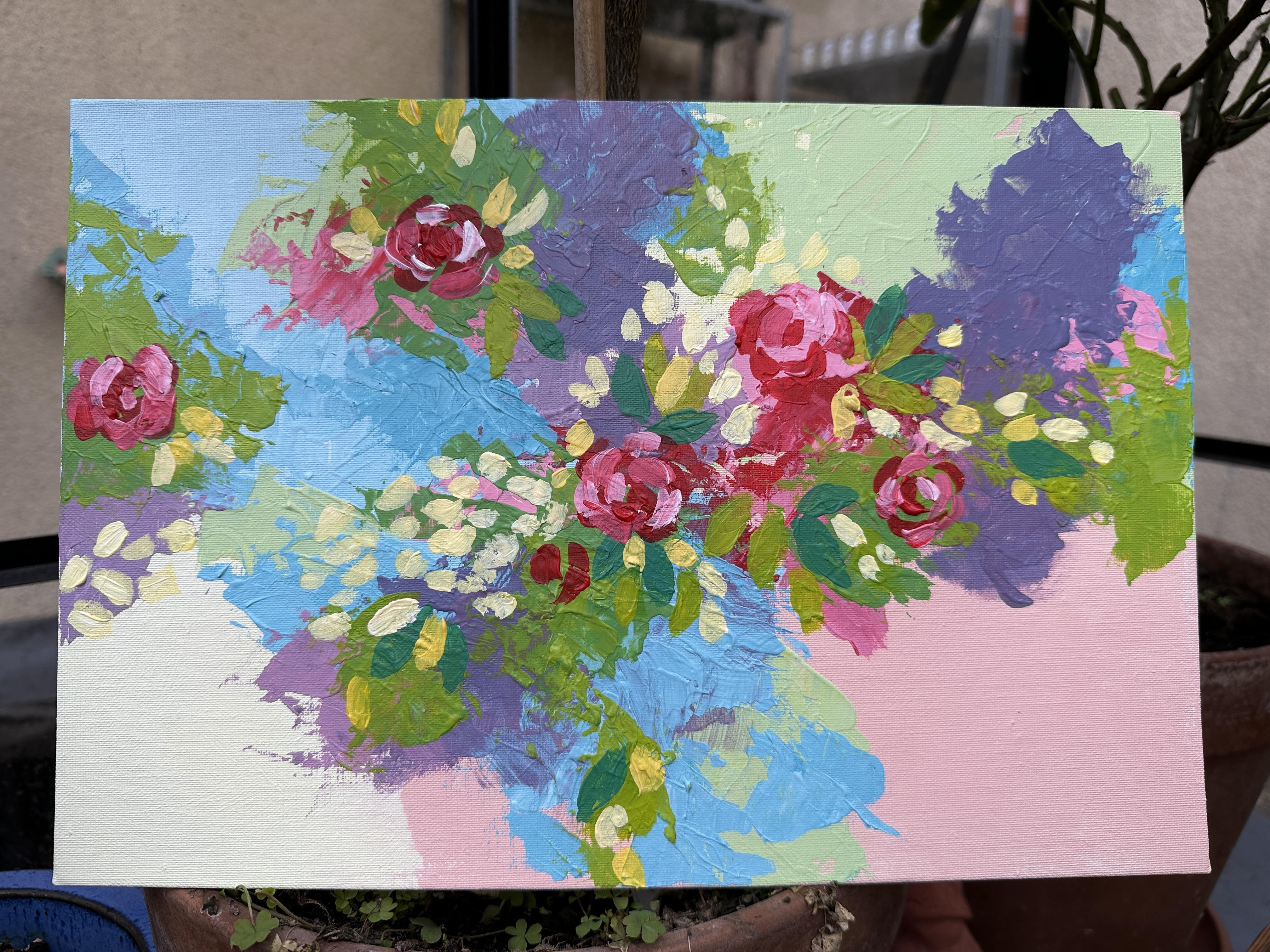 Abstract floral painting - student project