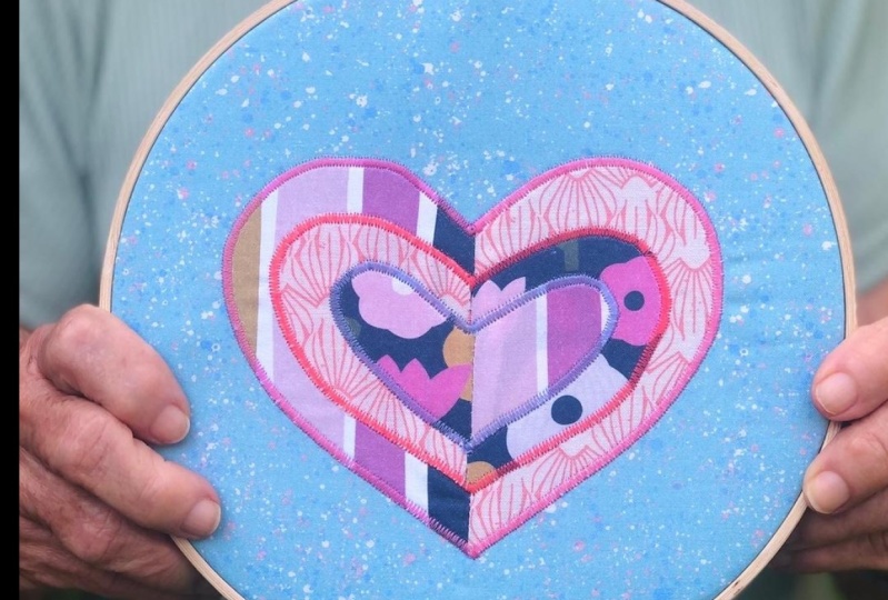 Patchwork Heart Fabric Applique