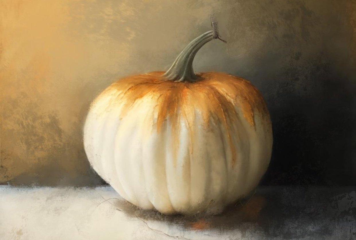 Painted Orange Pumpkin - student project