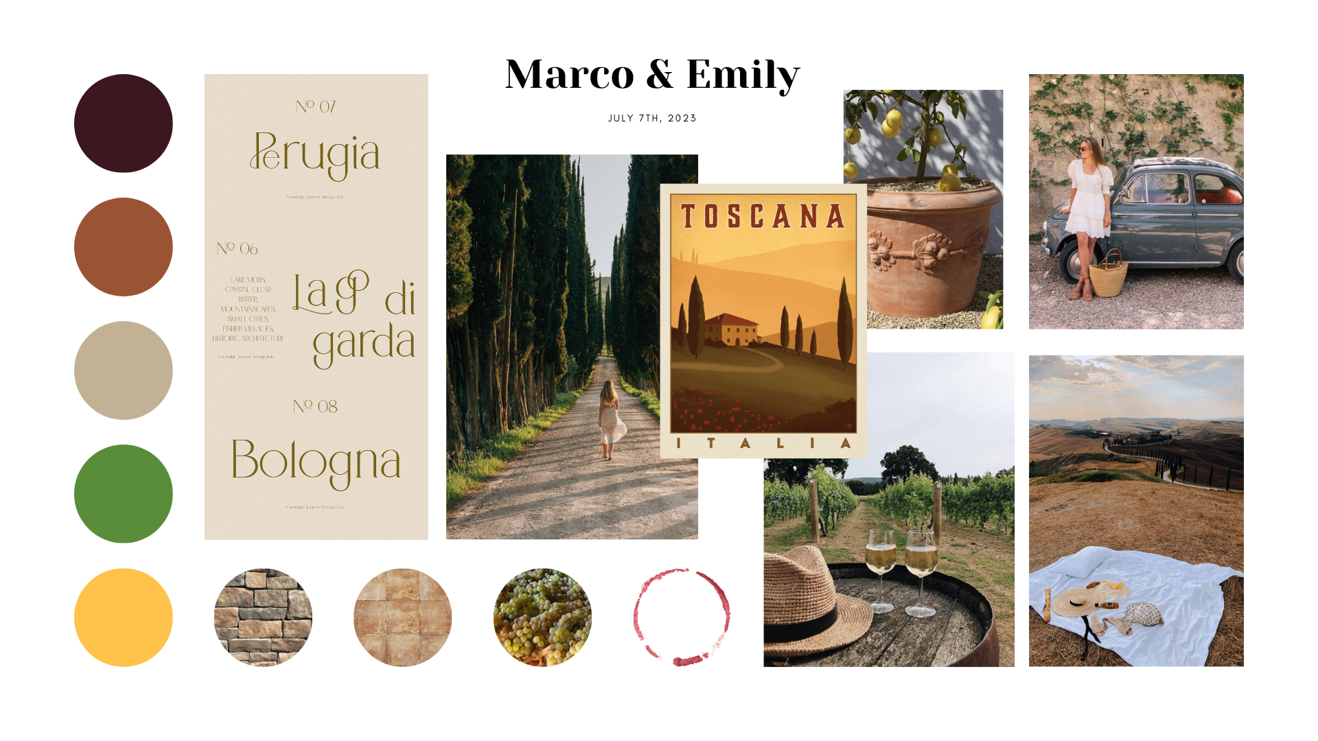 Earthy Tuscan Summer Wedding - student project