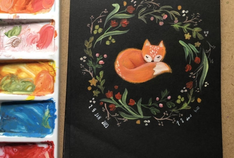 Sleeping fox