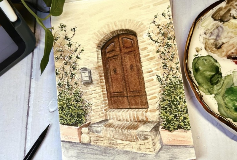 Puerta en la Toscana, Italia