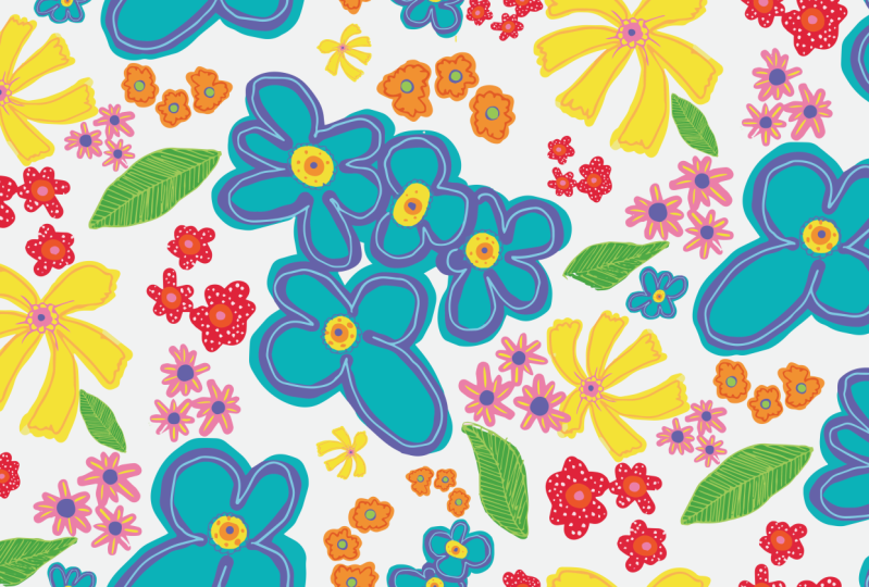 half drop flowers