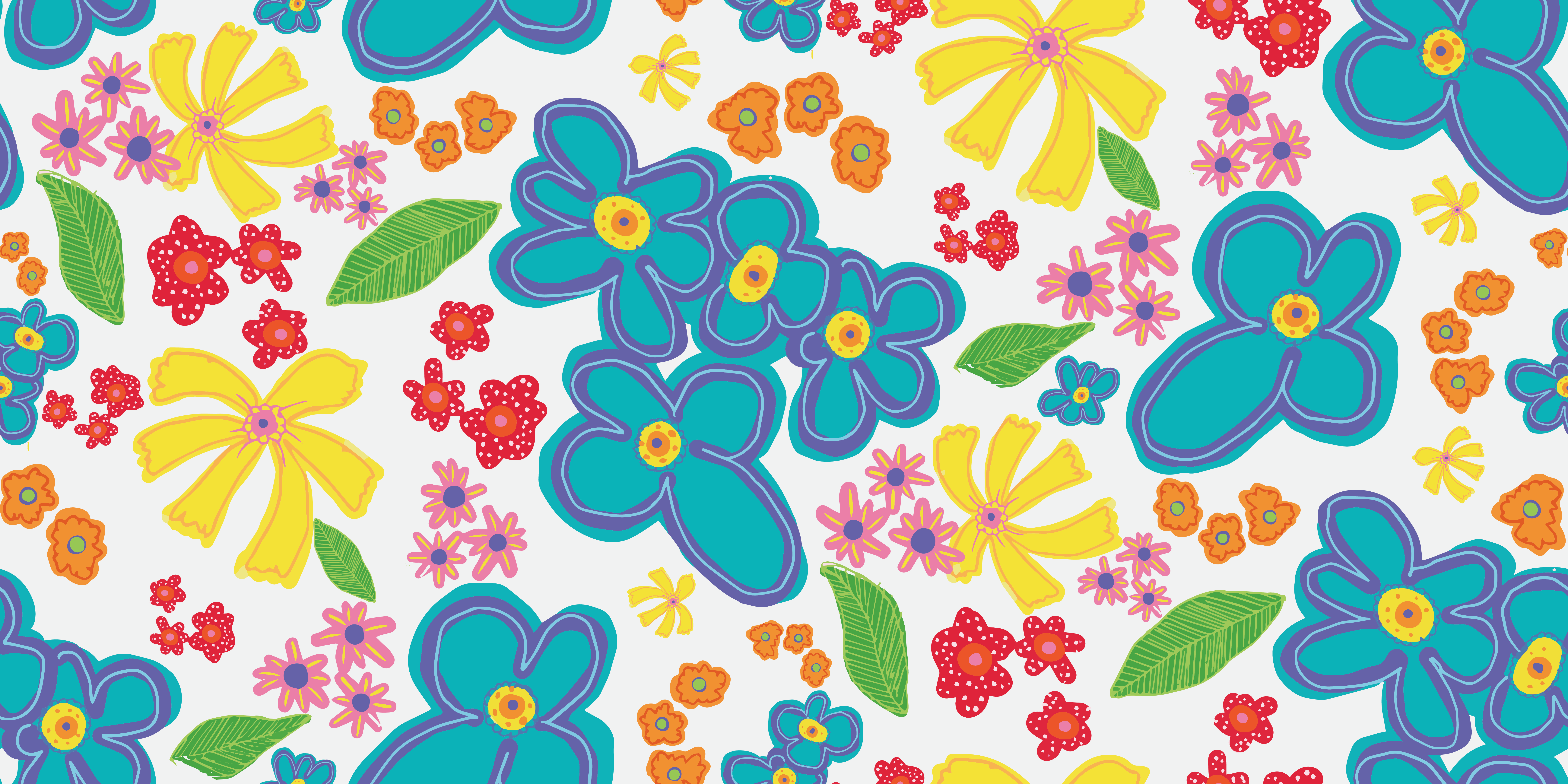half drop flowers - student project