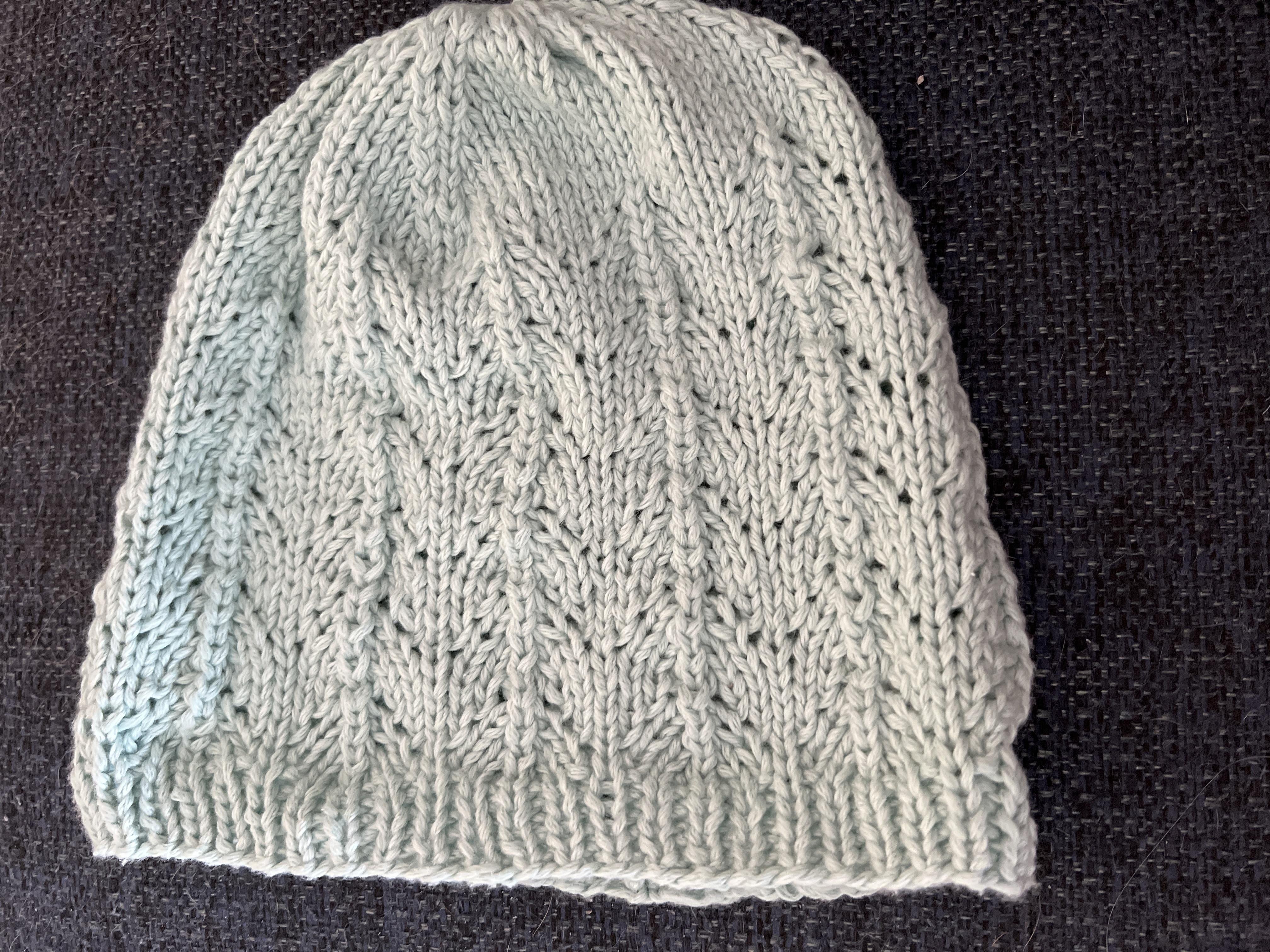Wishbone lace hat pattern - student project