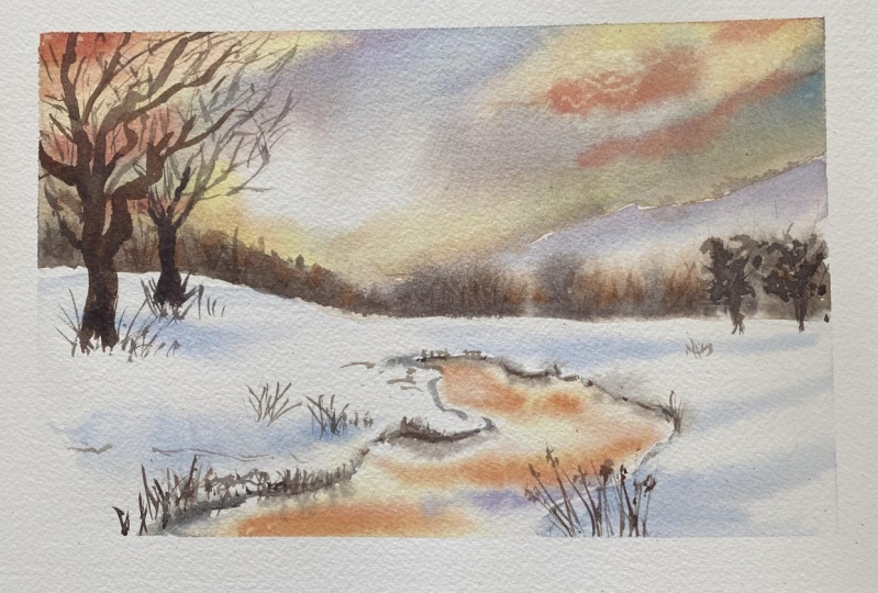 Sunset over a river