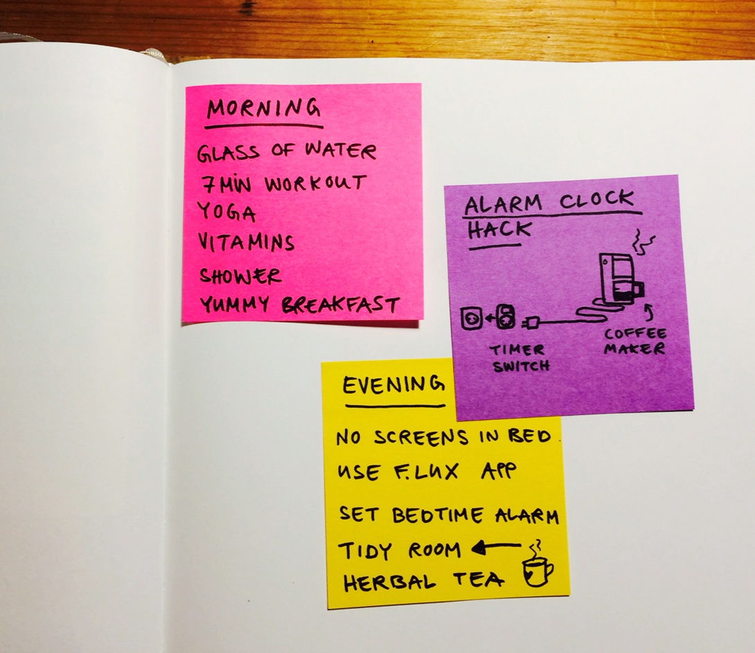 building an evening and morning routine - student project