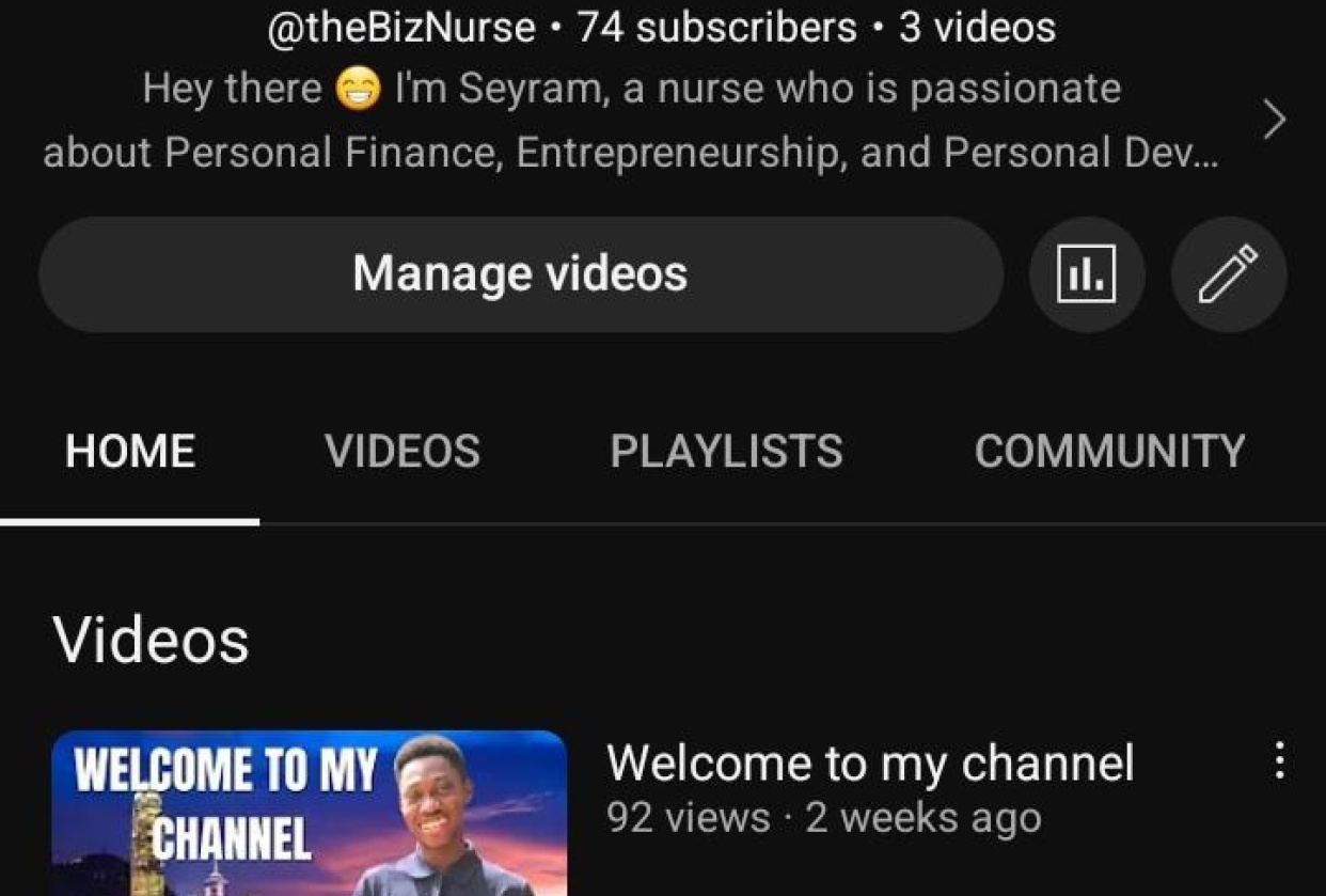 My YouTube channel - student project