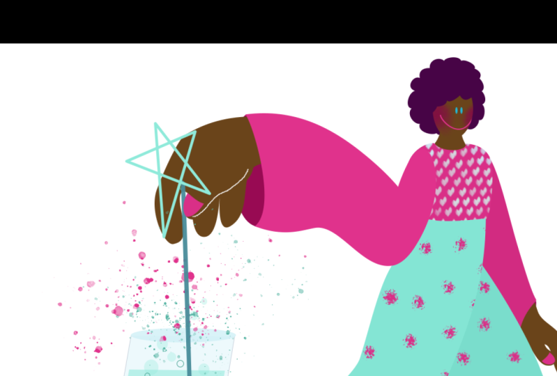 A girl with a drink