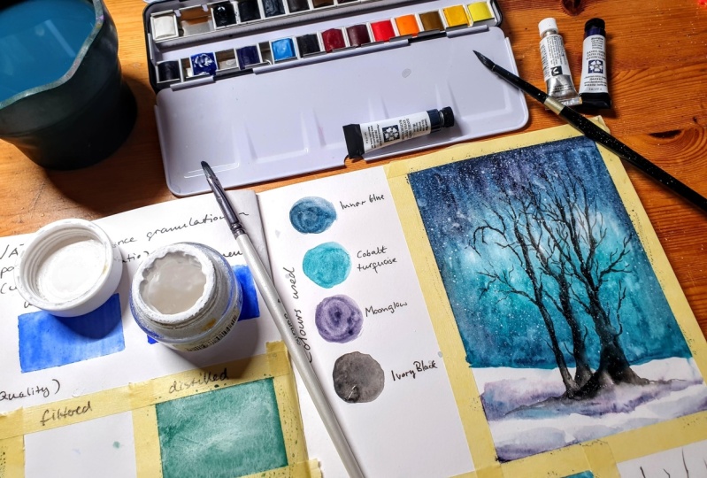 Exploring granulating watercolours