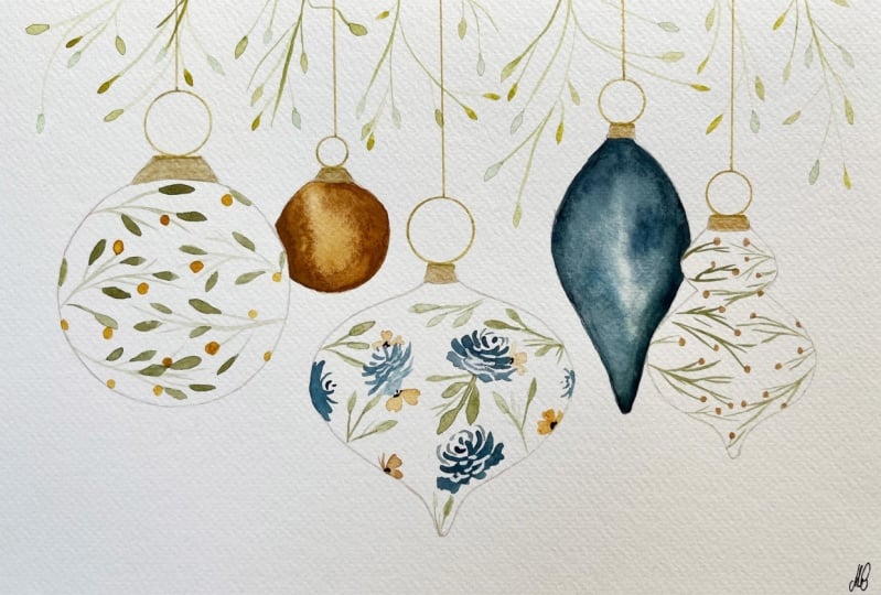 Watercolor Christmas Ornaments project