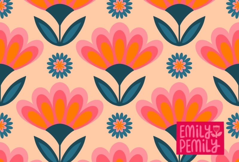 Retro flower pattern