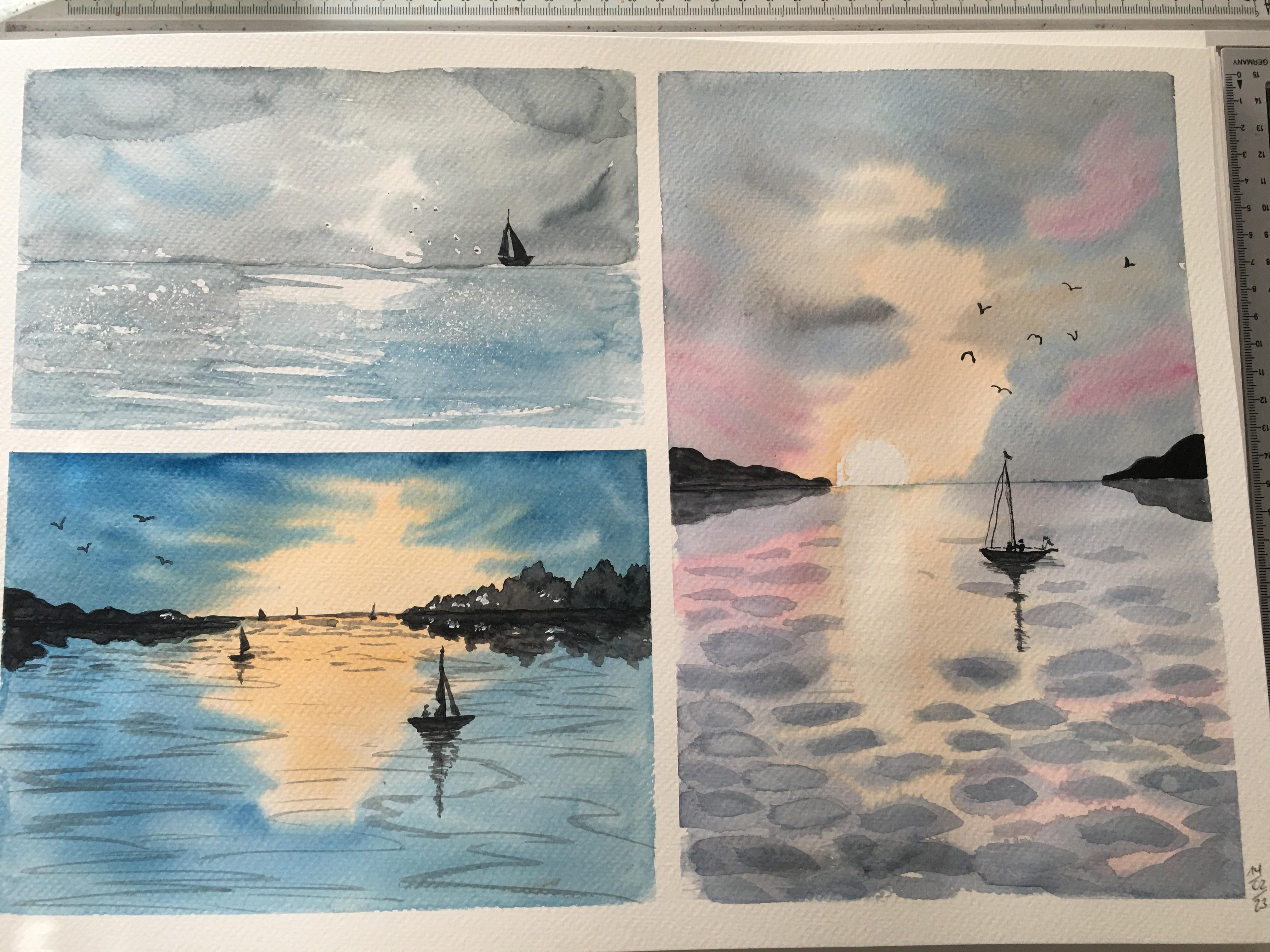 Painting water in simple Ways - student project