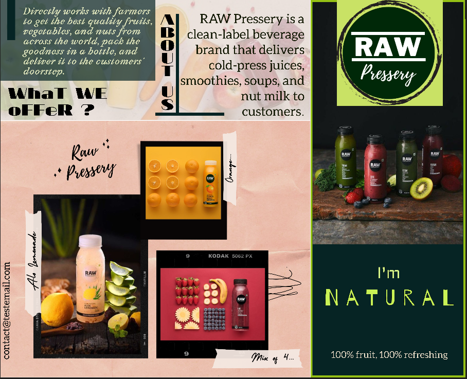 cold-press Juices Brochure - student project