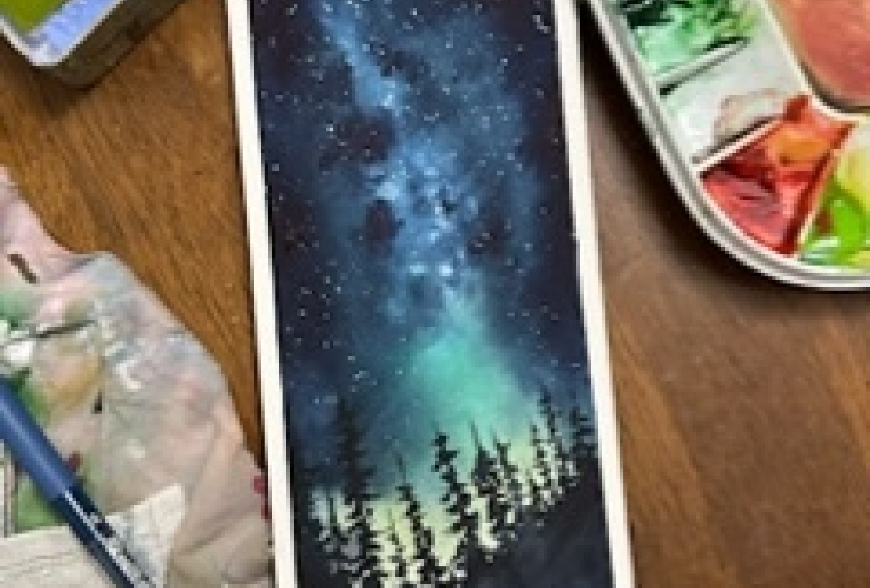 Watercolour Milky Way galaxies - student project