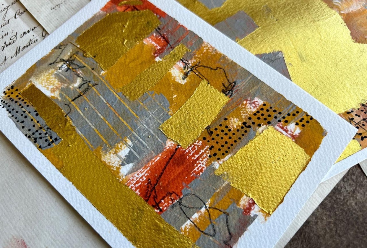 Mosaic Mix-Up: An Abstract Mixed Media Class - student project