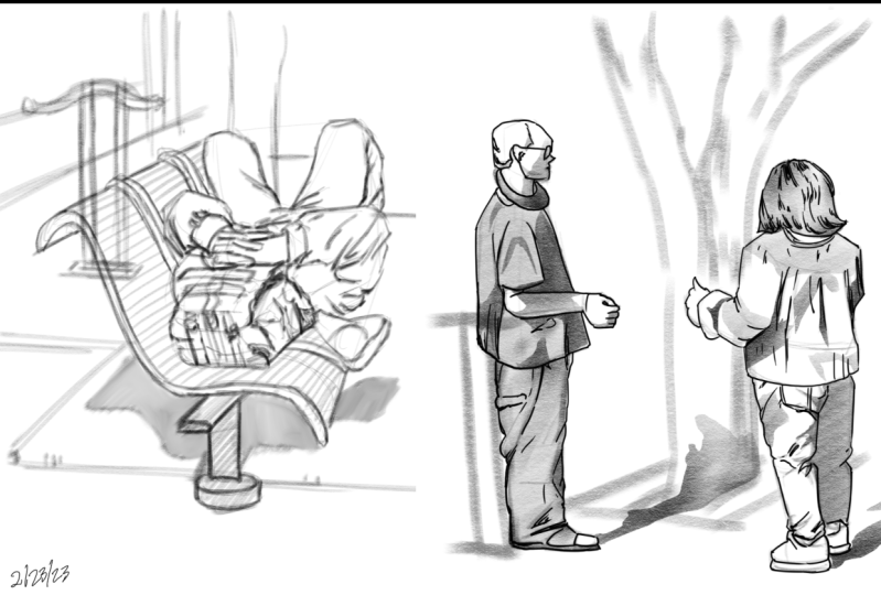 People at the Bus Stop